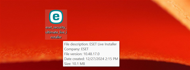 The ESET Live Installer file