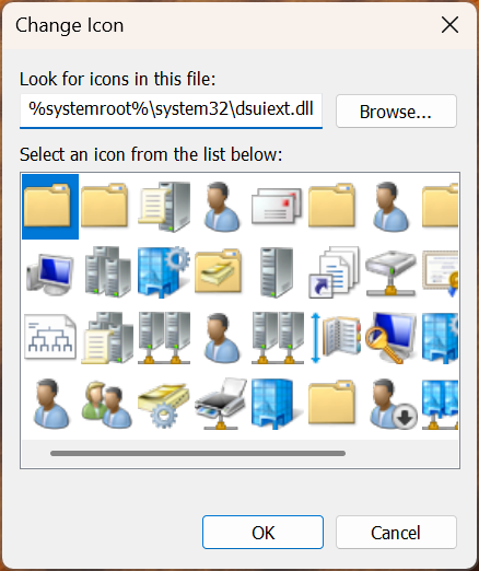 Icons stored in the dsuiext.dll file