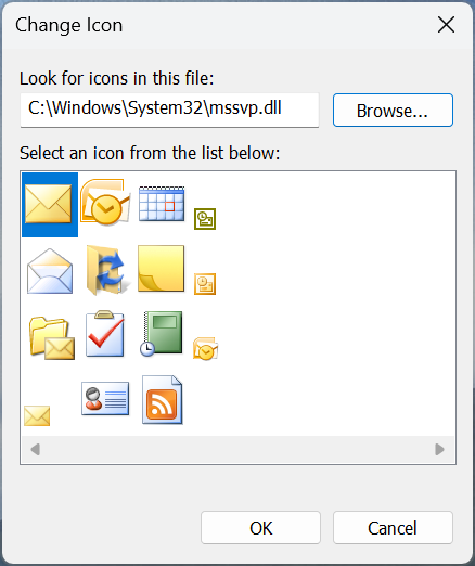 Icons stored in the mssvp.dll file