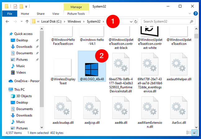 The location of the Windows 10 logo icon used on the Start Menu button