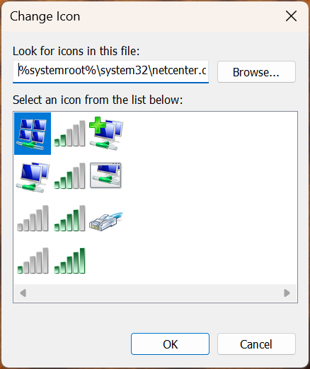 Icons stored in the netcenter.dll file