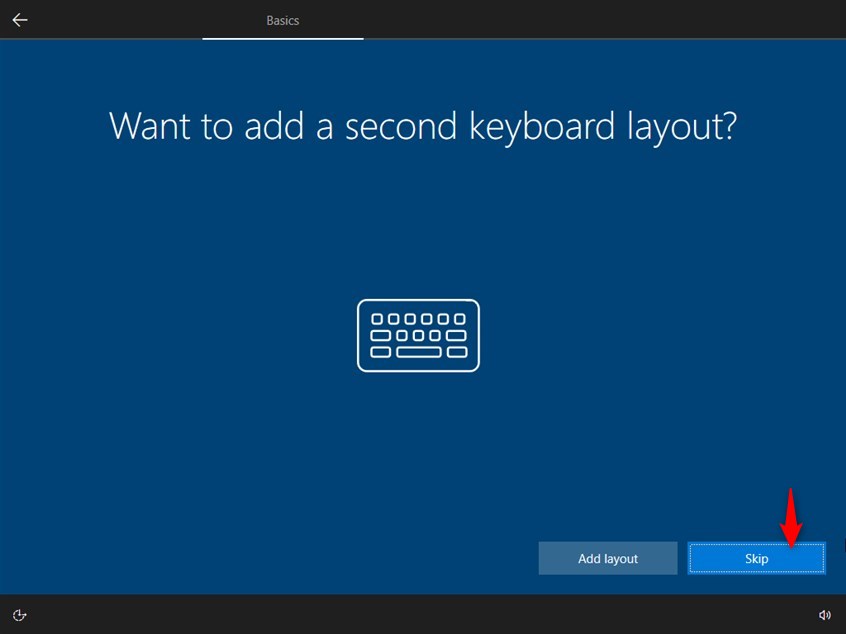 Do you want to add a second keyboard layout?