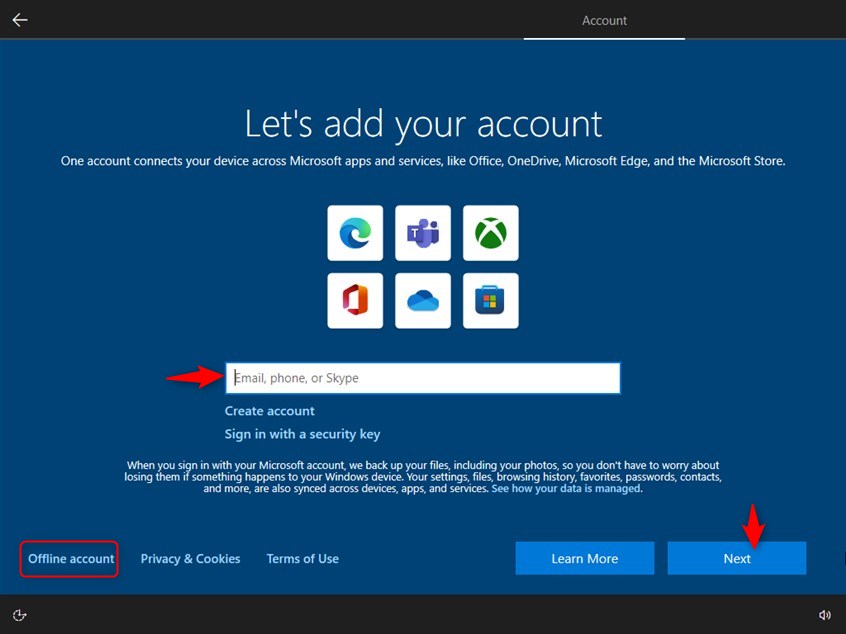 Add your Microsoft account