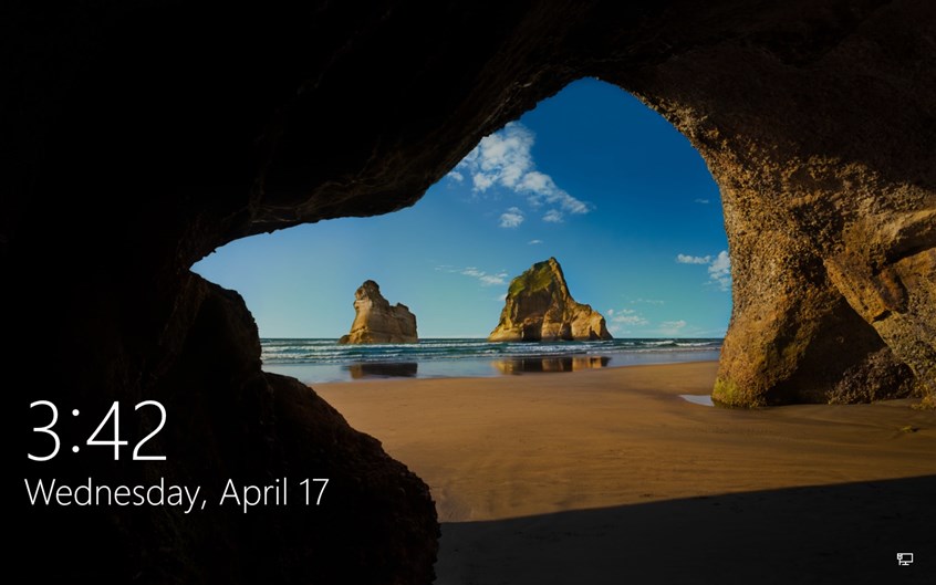 You've arrived at the Windows 10 Lock Screen