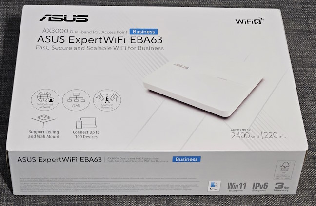 The packaging for ASUS ExpertWiFi EBA63