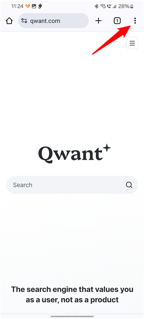Add Qwant to Google Chrome for Android