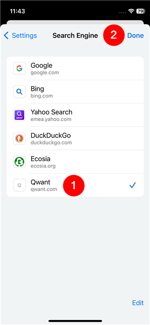 How to set a default search engine on Chrome for iPhone
