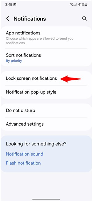 Tap Lock screen notifications