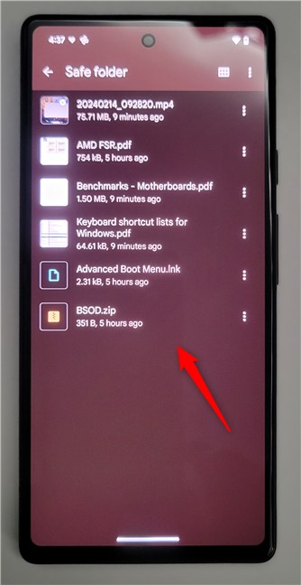 You can now view the files in your Android's Safe folder