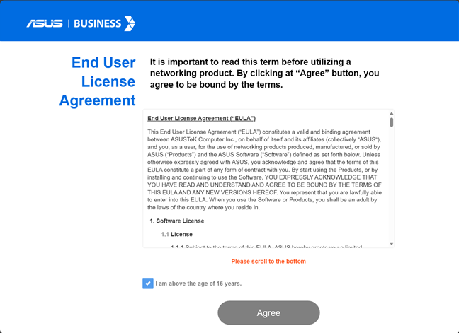 Agree to the license agreement first