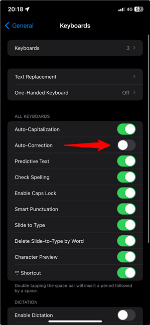How to remove autocorrect on iPhone