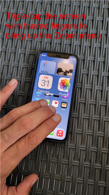 How to access the iPhone Zoom menu