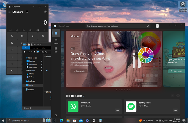 How the Dark Mode looks in Windows 10