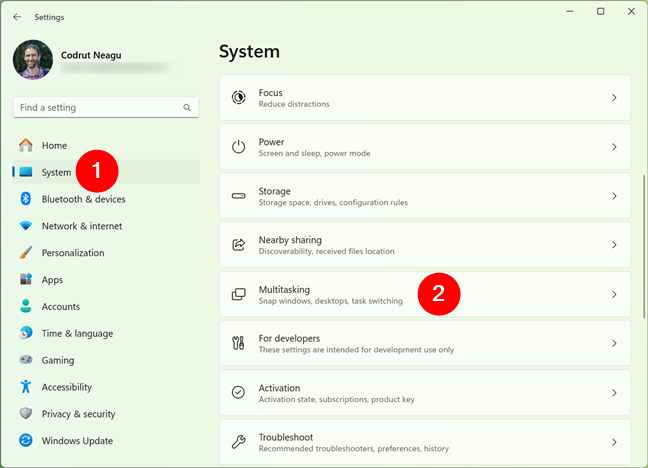 Access Multitasking in Settings