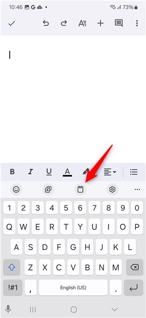 How to open the clipboard in Samsung Keyboard