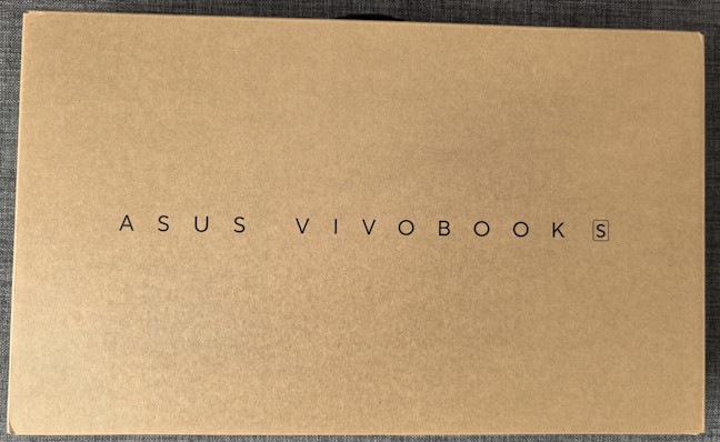 ASUS Vivobook S 15 Copilot+ PC comes in a simple cardboard box