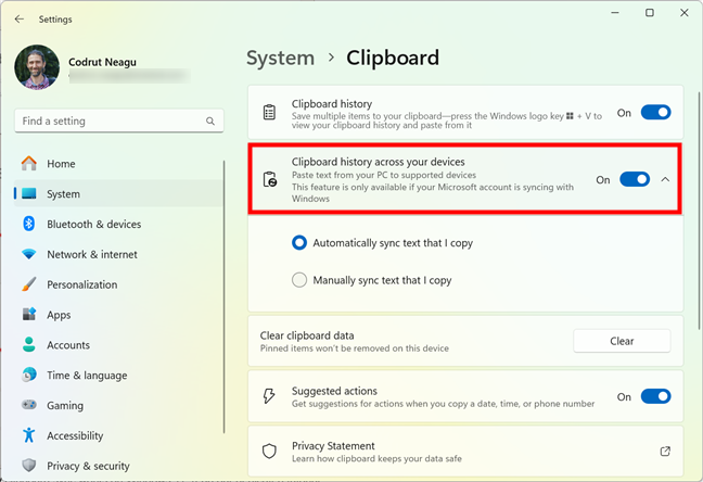 How to enable clipboard history across your devices