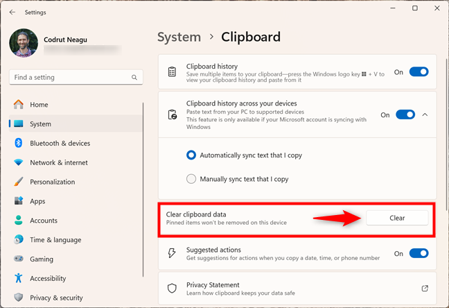 How to clear clipboard history in Windows 11