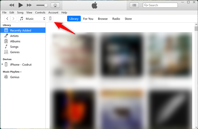 Access your iPhone in iTunes