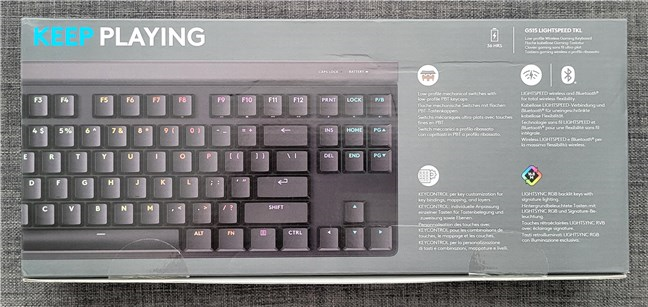 On the back of the box you see details about the keyboard's most important features