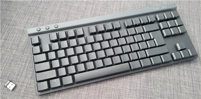 The Logitech G515 LIGHTSPEED TKL is a thin tenkeyless keyboard