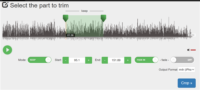 audiotrimmer.com is a simple and useful online ringtone maker