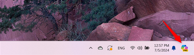 The Copilot button on Windows 11's taskbar