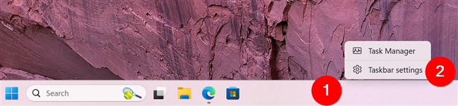 How to open Taskbar settings in Windows 11