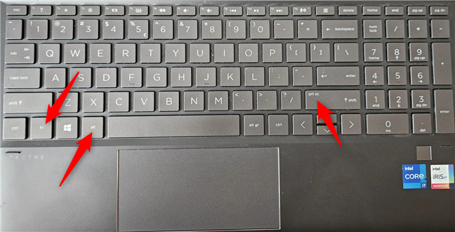 Screenshot shortcut keys for keyboards with an Fn key