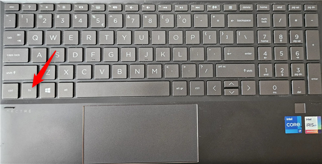 Fn (Function) key on a keyboard