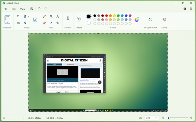 A screenshot in Paint from Windows 11