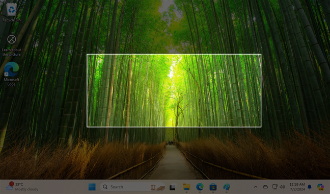 Screenshot of a region in Windows 11