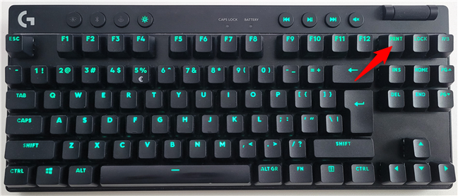 Windows screenshot shortcut: The Print Screen keyboard button