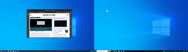 Move the window to its original position, but on the secondary screen