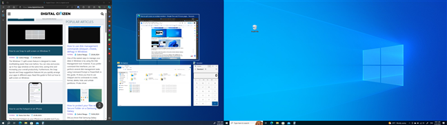 Snap the window to the left half of the secondary monitor in Windows 11