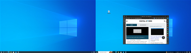 The Edge window is shown on the right monitor