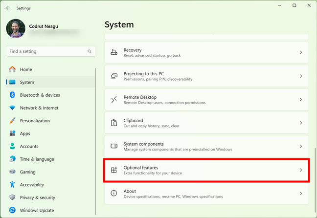 Where are the Optional features in Windows 11?