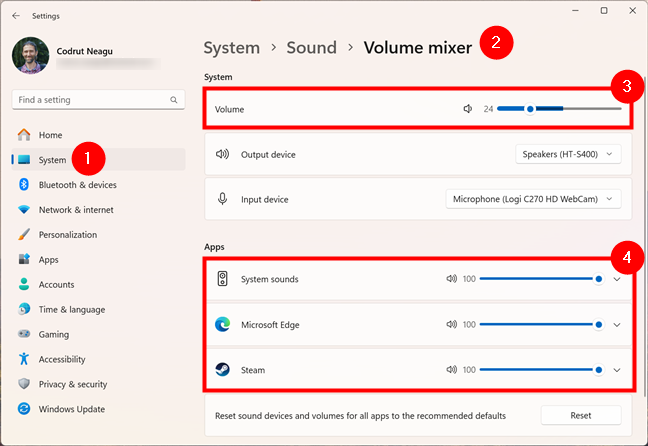 The Windows 11 Volume Mixer