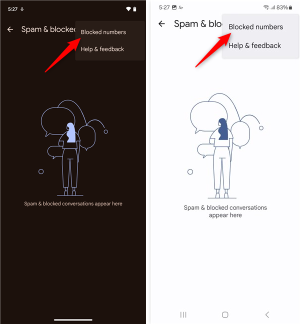 Tap Blocked numbers