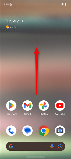 Swipe up from the Home Screen to open All Apps