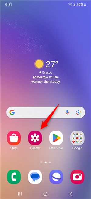 Open the Gallery on a Samsung Galaxy smartphone