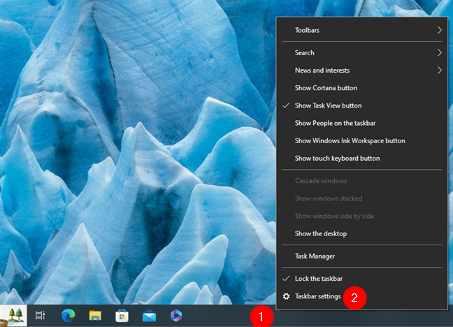 Open Taskbar settings