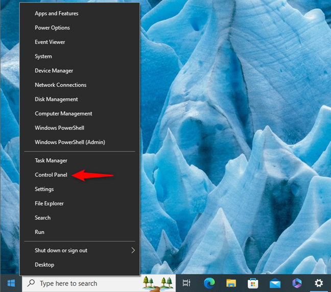 A custom Control Panel shortcut in Windows 10's WinX menu