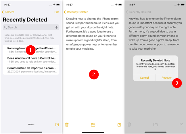 How to recover a note on an iPhone