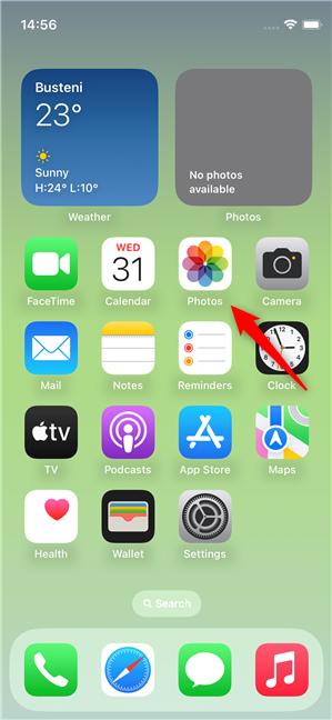 Open the Photos app on your iPhone