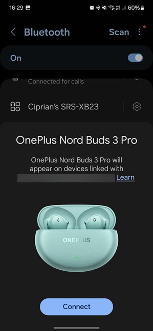 Connecting to the OnePlus Nord Buds 3 Pro is a breeze