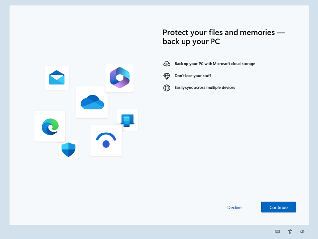 Windows 11 recommends backing up your PC with OneDrive