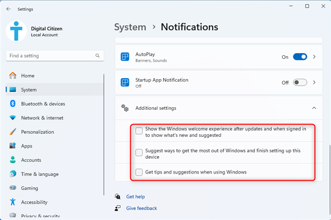 Disable the promotional messages from Windows 11