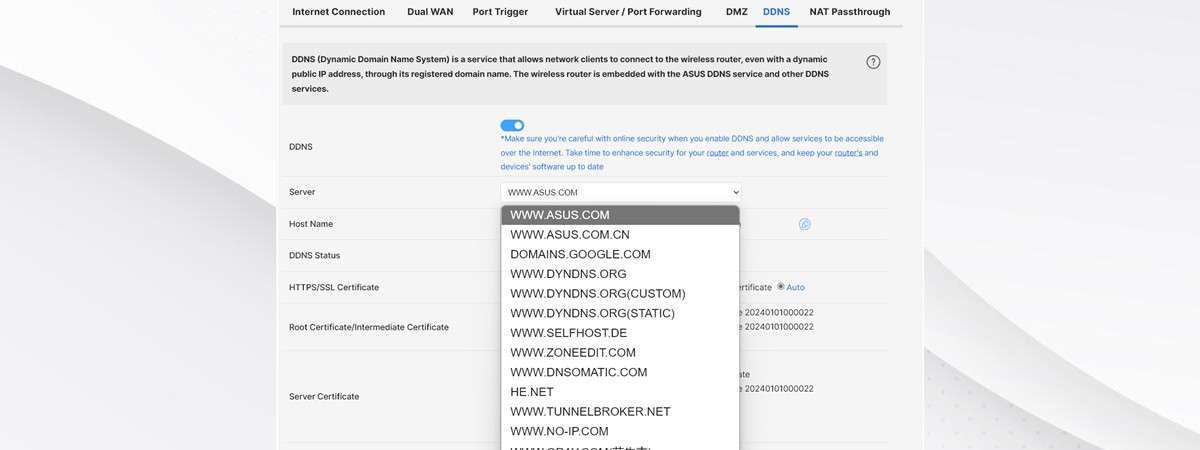 How to enable, configure, and use DDNS on ASUS ExpertWiFi