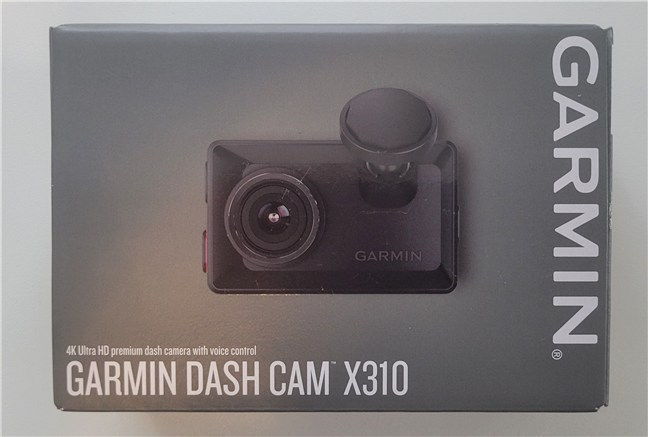 The box of the Garmin Dash Cam X310